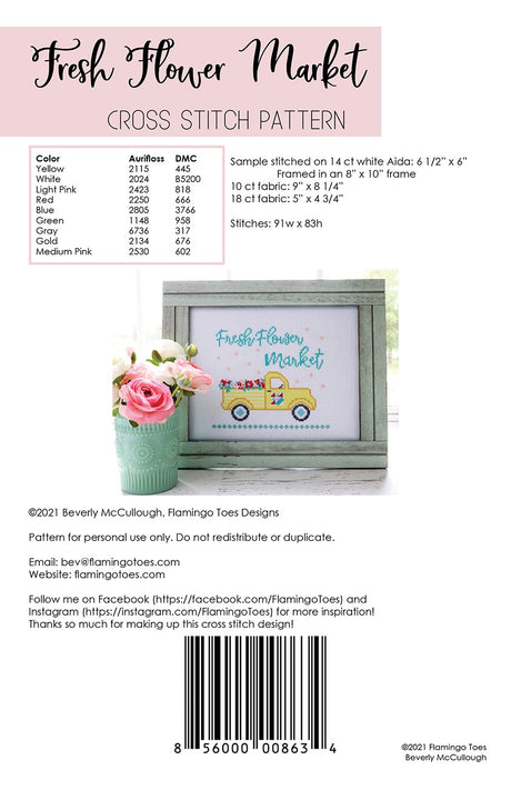 Fresh Flower Market Cross Stitch Pattern