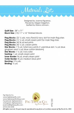 Back of the Stars & Stripes Forever Quilt Pattern by Fig Tree Quilts