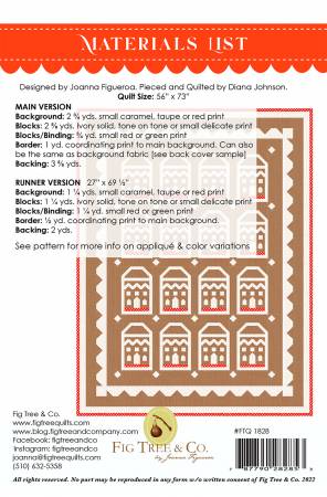 Back of the Gingerbread Quilt Pattern by Fig Tree Quilts