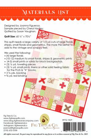 Back of the Vintage Scrapworks Quilt Pattern by Fig Tree Quilts