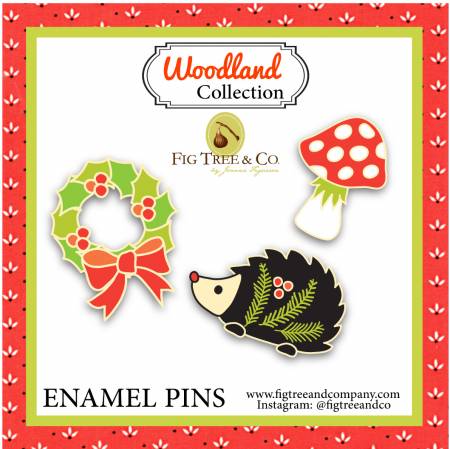 Woodland Enamel Pins Set of 3