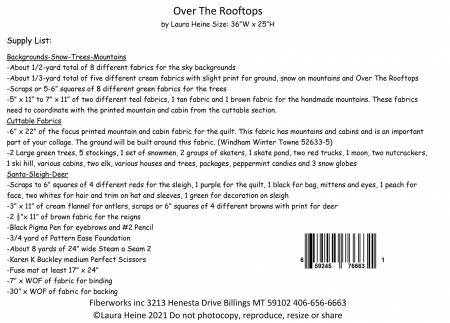 Back of the Over The Rooftops Collage Pattern by Laura Heine