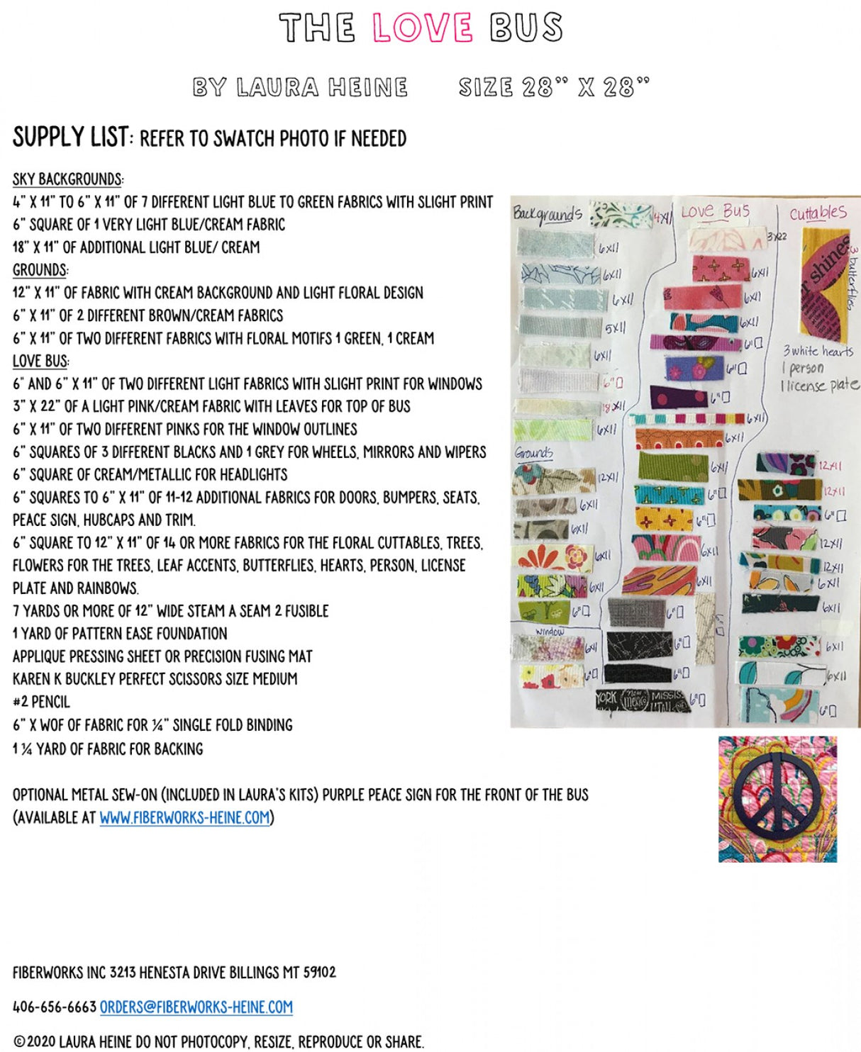 The Love Bus Collage Pattern by Laura Heine
