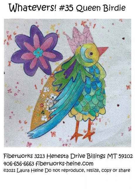 Whatevers! #35 Queen Birdie Collage Pattern by Laura Heine