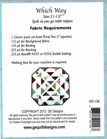 Which Way Quilt As You Go Table Topper