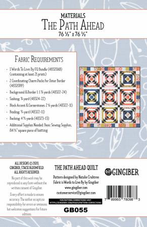 Back of the The Path Ahead Quilt Pattern by Gingiber