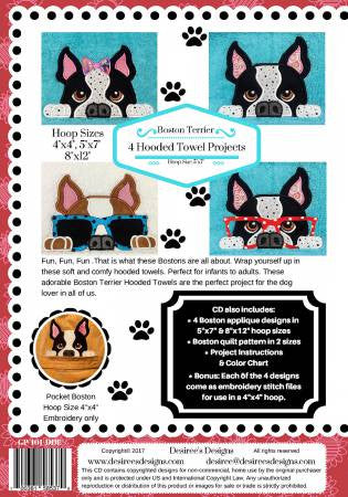 Boston Terrier Peek-A Boo Machine Embroidery Designs