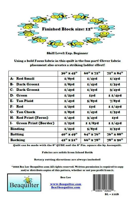 Back of the Garden of Eden Downloadable Pattern by Beaquilter