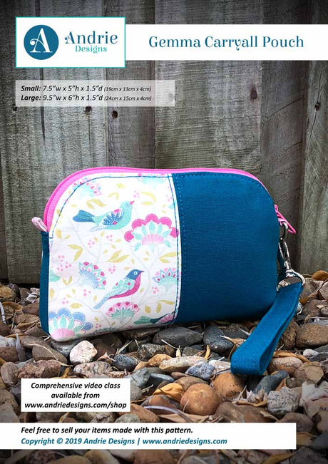 Gemma Carryall Pouch Pattern by Andrie Designs