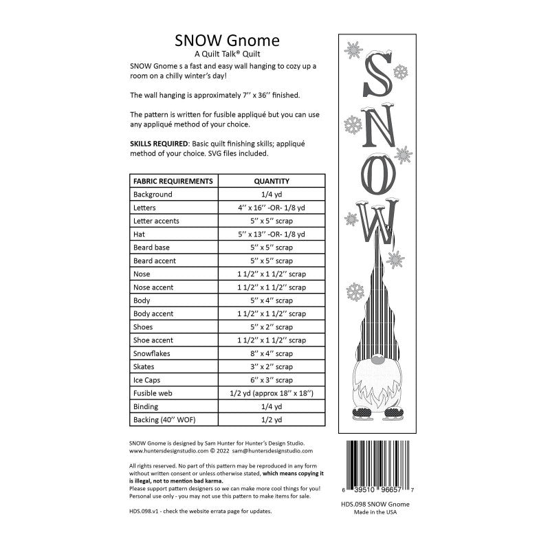 Requirements for Snow Gnome pattern