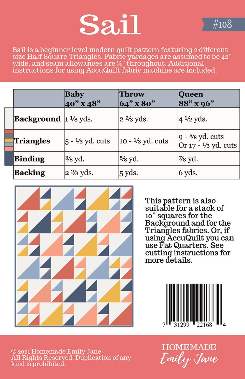 Sail Quilt Pattern