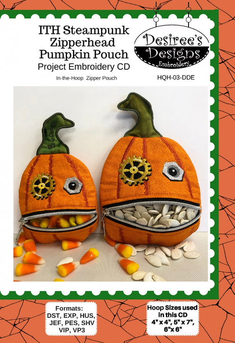 ITH Steampunk Zipperhead Pumpkin Pouch