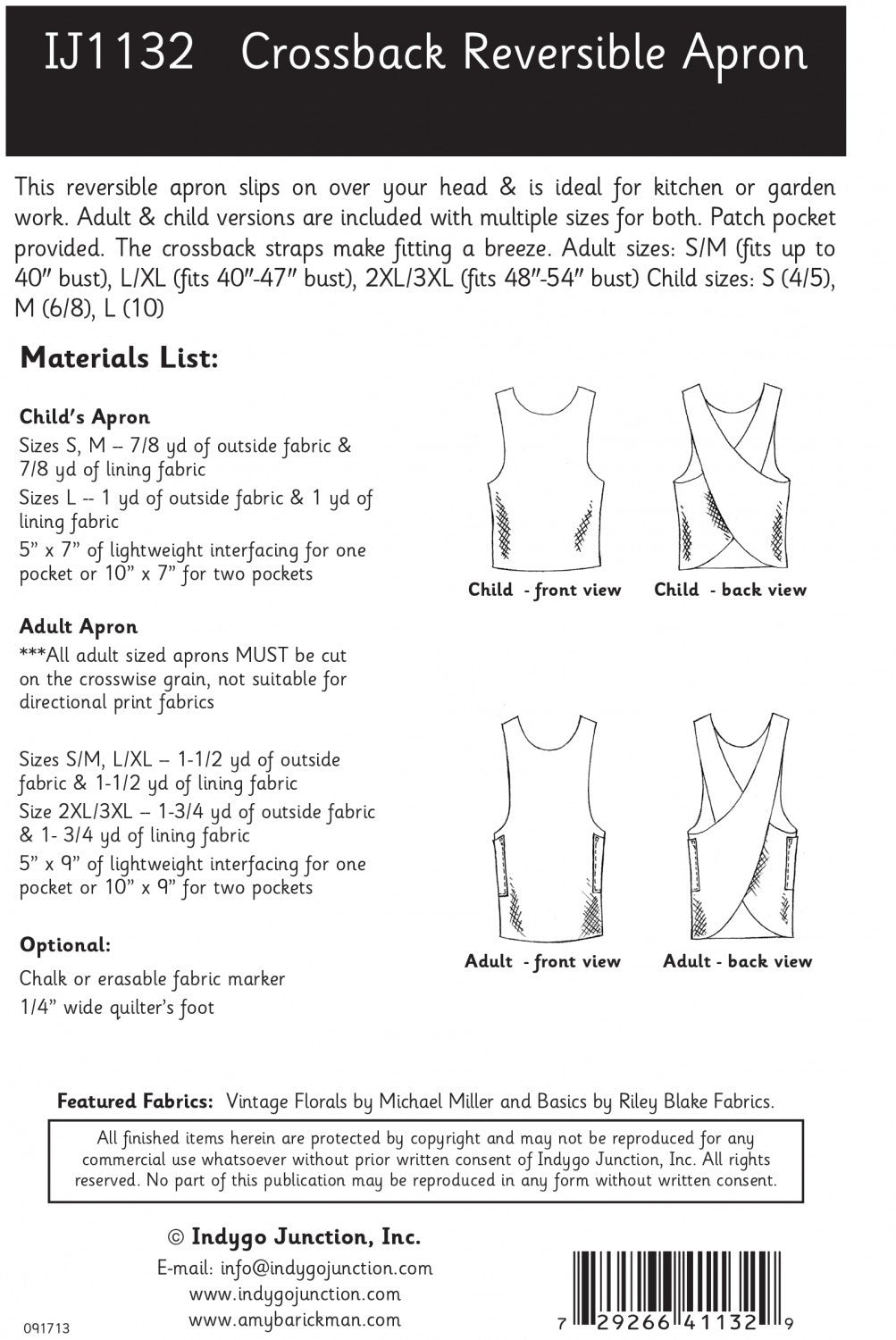 Crossback Reversible Apron