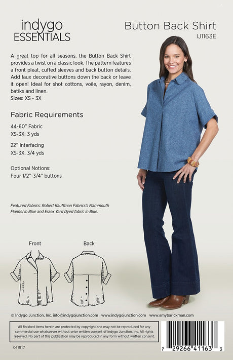 Indygo Essentials: Button Back Shirt
