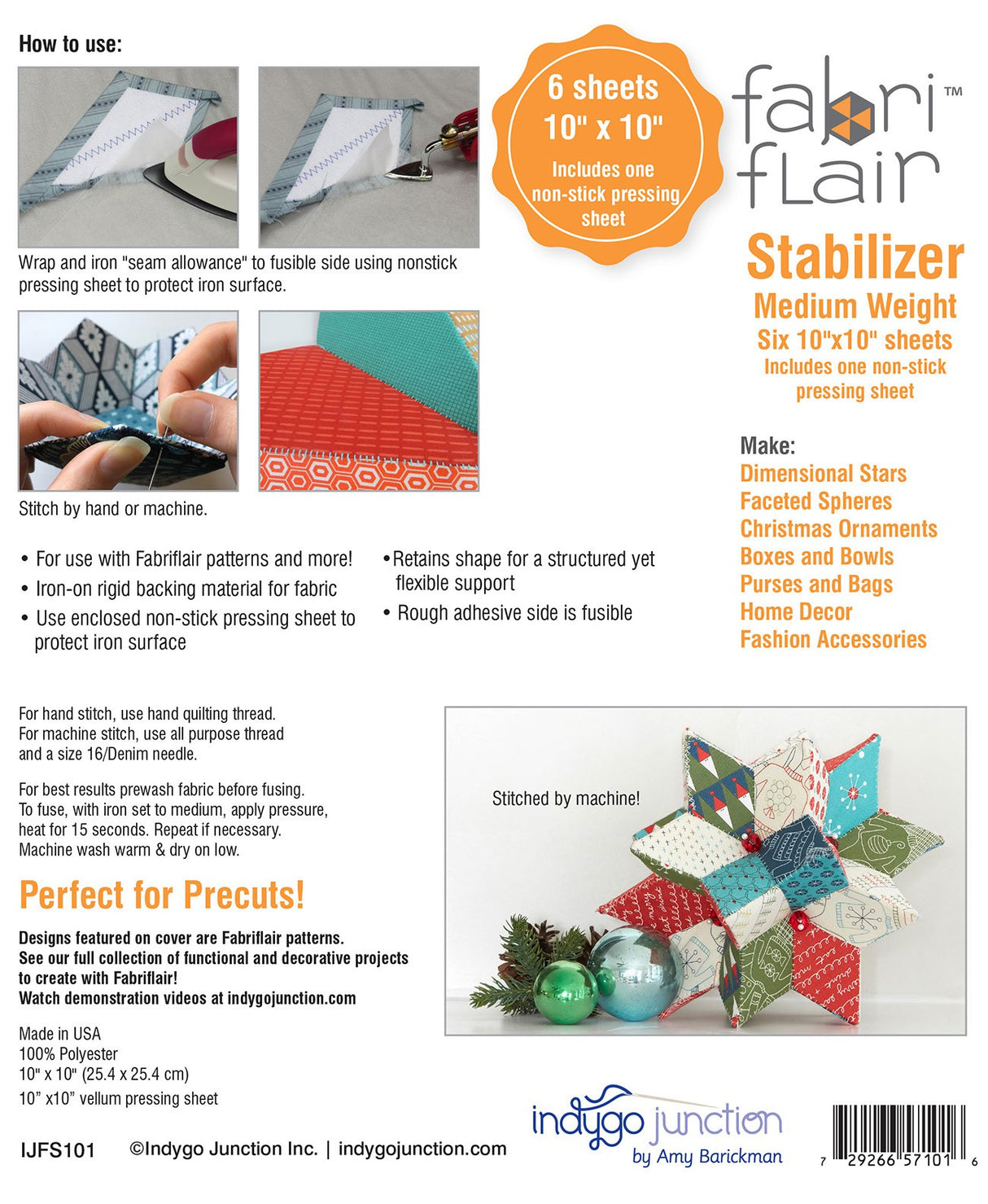 Fabriflair Medium Weight Stabilizer - 10in Square Pre-cut Pack