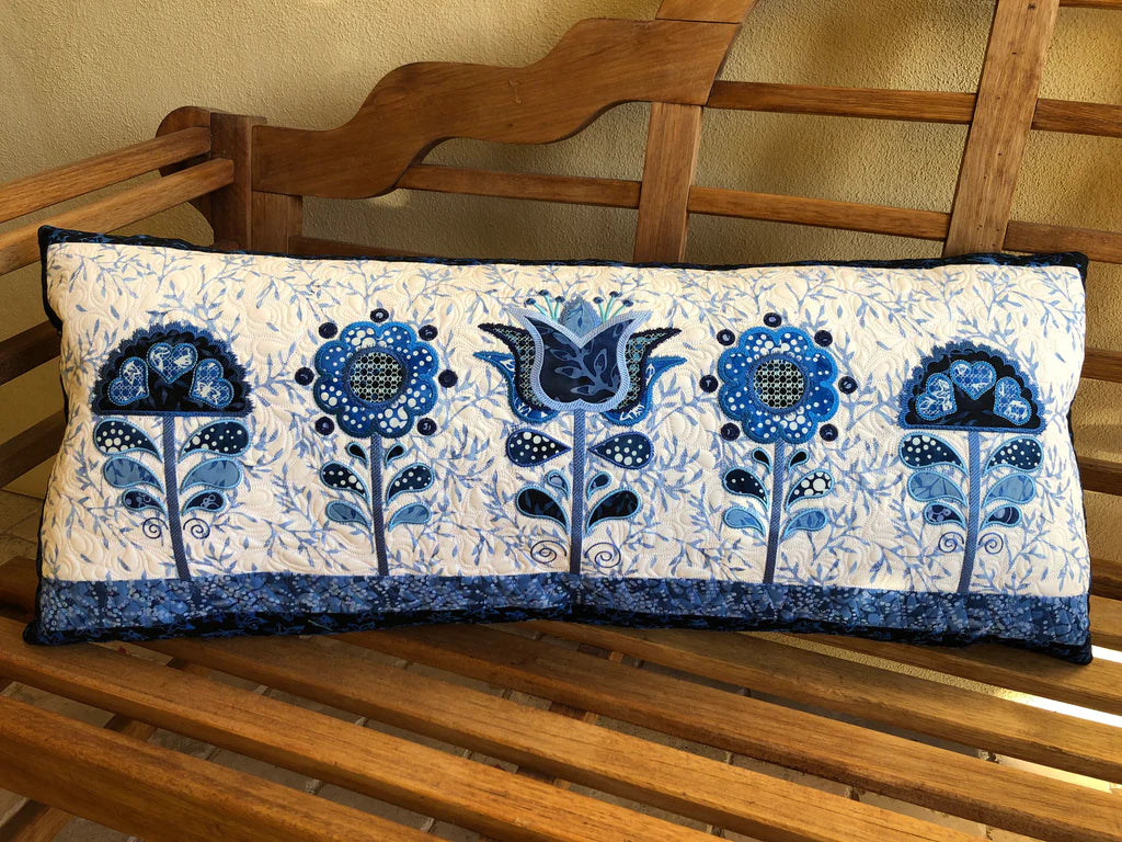 Spring Blues for Machine Embroidery Downloadable Pattern by Fabric Confetti