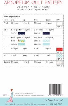Back of the Arboretum Quilt Pattern by Its Sew Emma