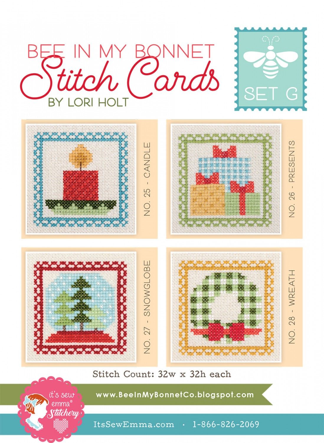 Bee in My Bonnet Stitch Cards Set G