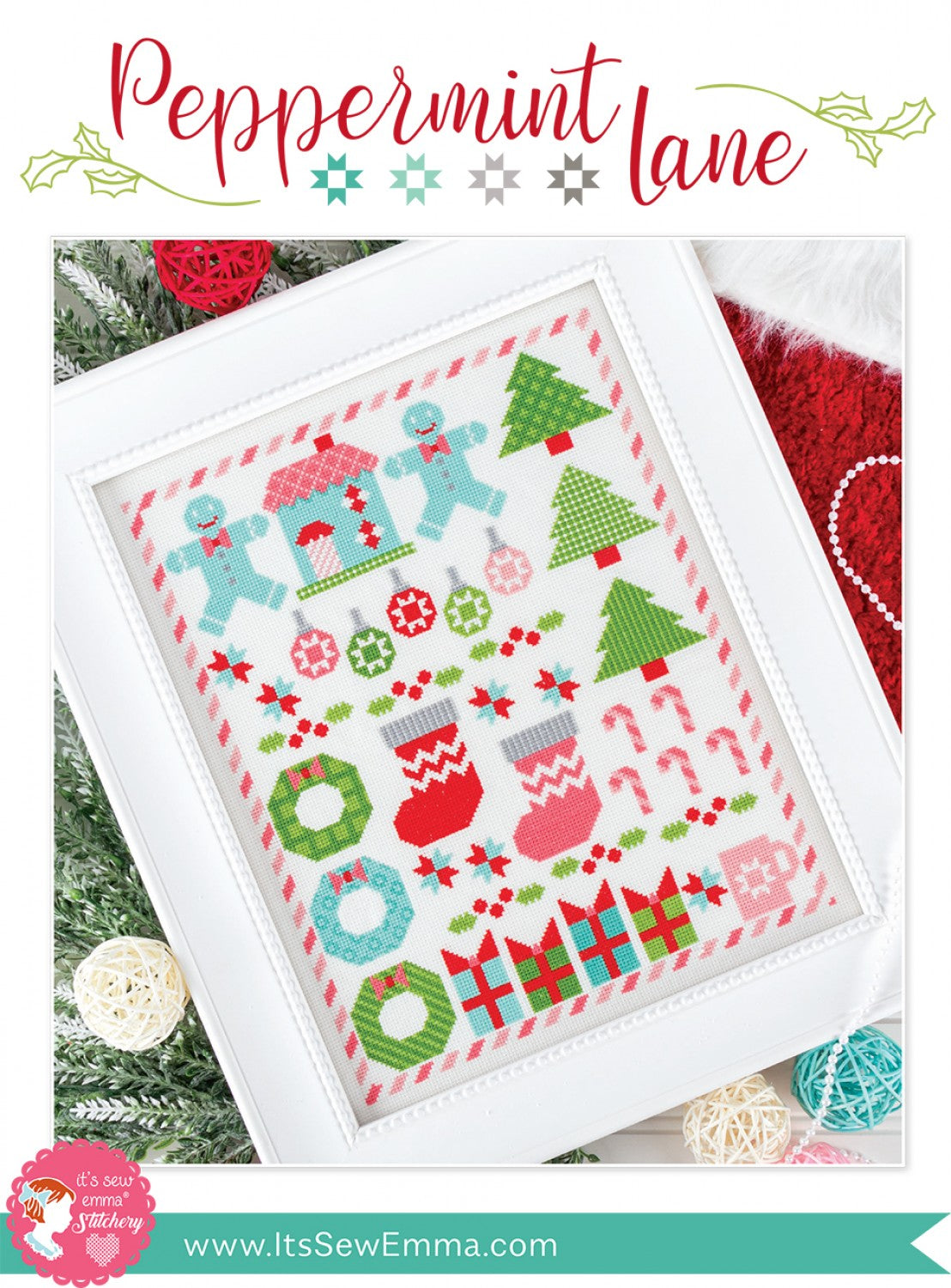 Peppermint Lane Cross Stitch Pattern
