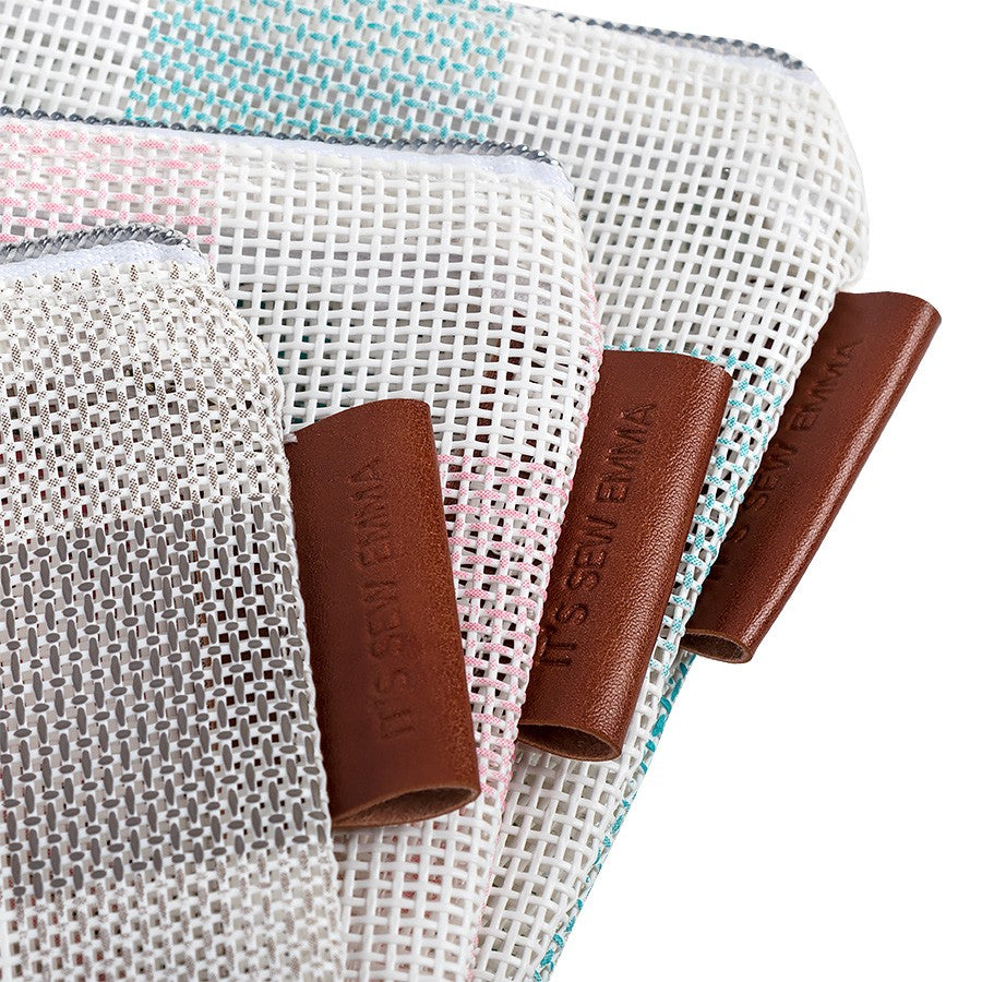 Gingham Mesh Project Bag Set 3pc