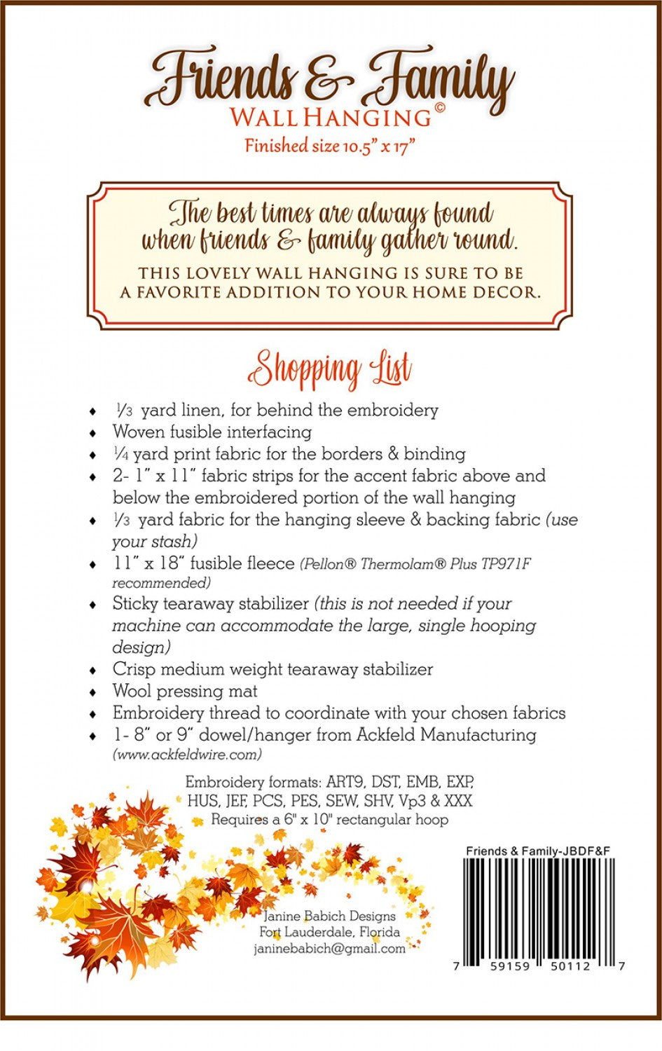 Friends & Family Wall Hanging Pattern