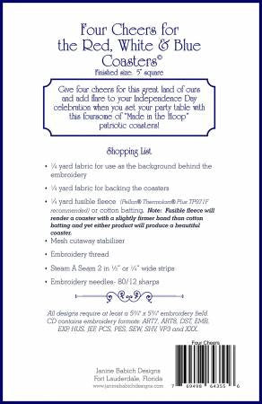 Four Cheers for the Red, White & Blue Coasters Pattern