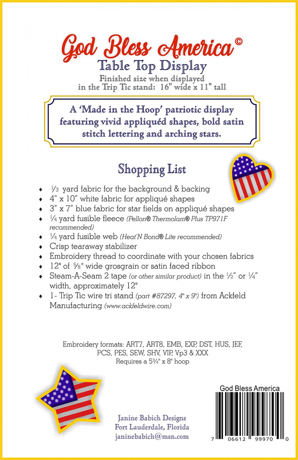 God Bless America Table Top Display