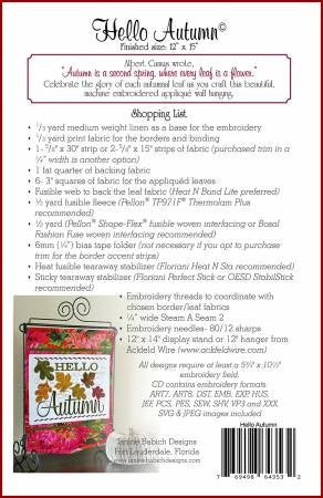 Hello Autumn Wall Hanging Quilt Pattern