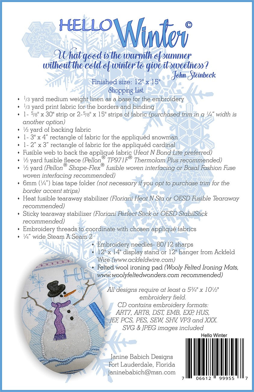 Hello Winter Wall Hanging