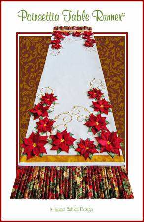 Poinsettia Table Runner Machine Embroidery CD