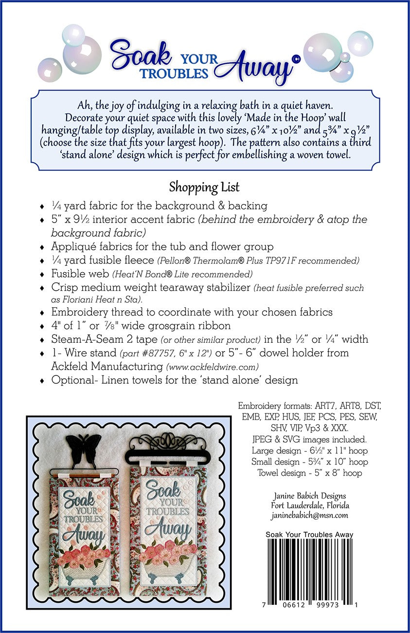 Soak Your Troubles Away Wall Hanging/Table Top Display