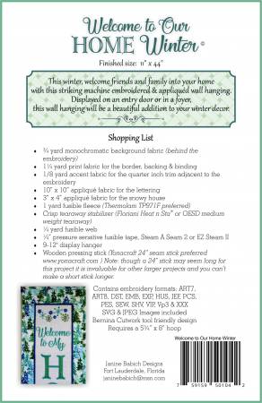 Welcome to Our Home - Winter Quilt Pattern