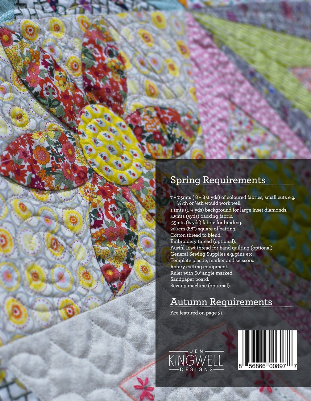 Back of the Bowie Stars Booklet Quilt Pattern by Jen Kingwell Designs