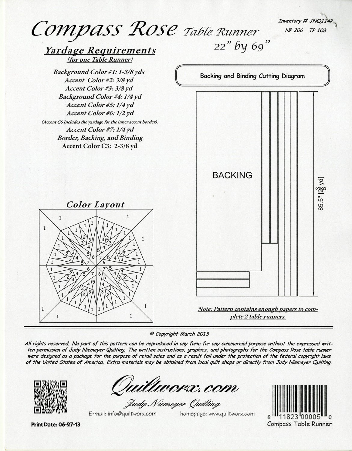 Compass Rose Table Runner