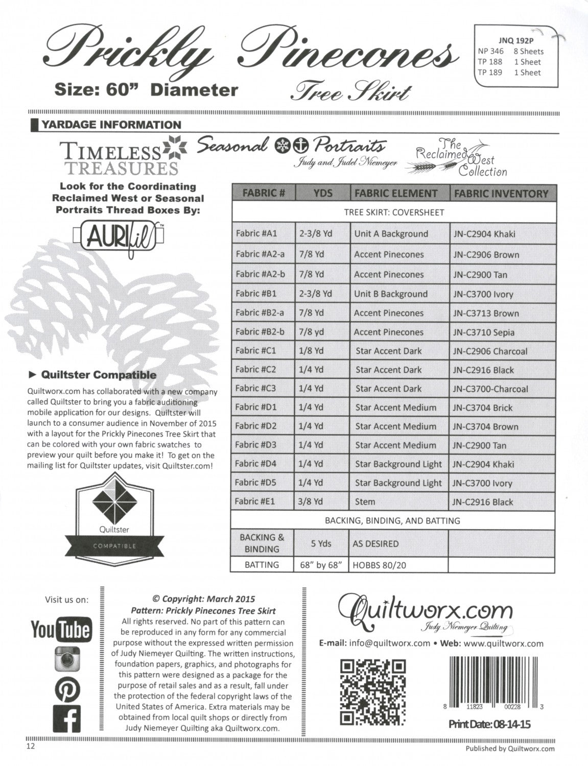 Prickly Pinecones Tree Skirt