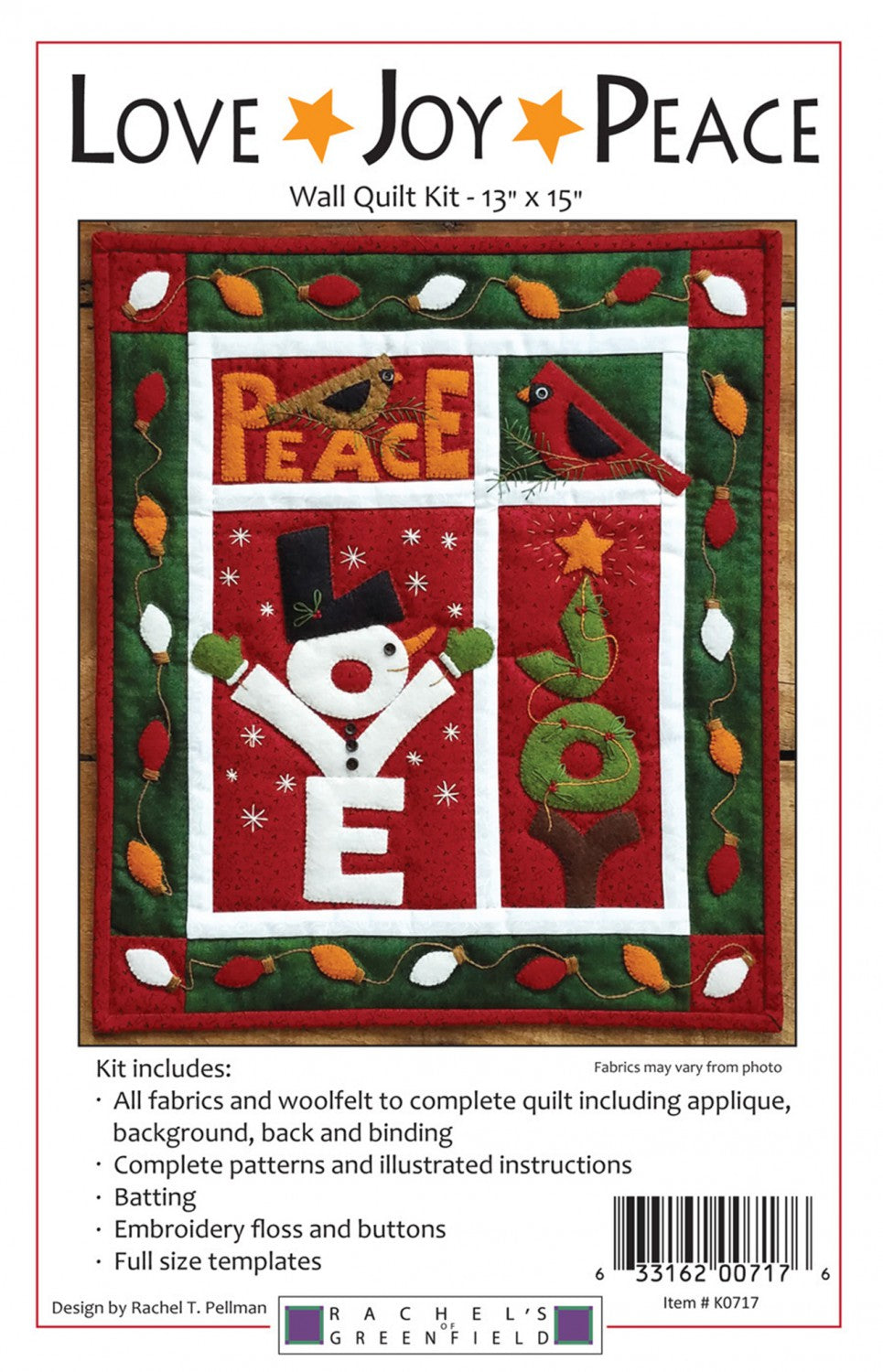 LOVE JOY PEACE Wall Quilt Kit