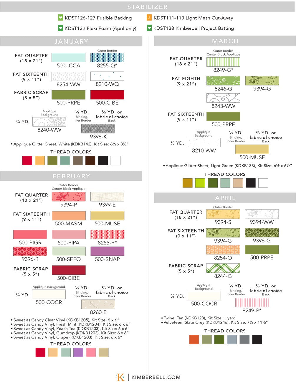 Kimberbell Cuties Volume 2 Jan-June Pattern by Kimberbell