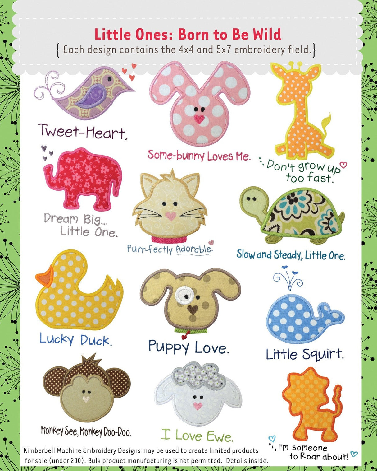 Little Ones: Born to be Wild (Machine Embroidery CD)