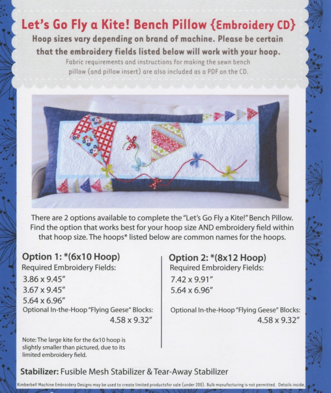 Let's Go Fly a Kite Bench Pillow CD