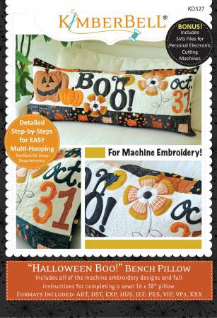 Halloween Boo! Bench Pillow - Machine Embroidery CD