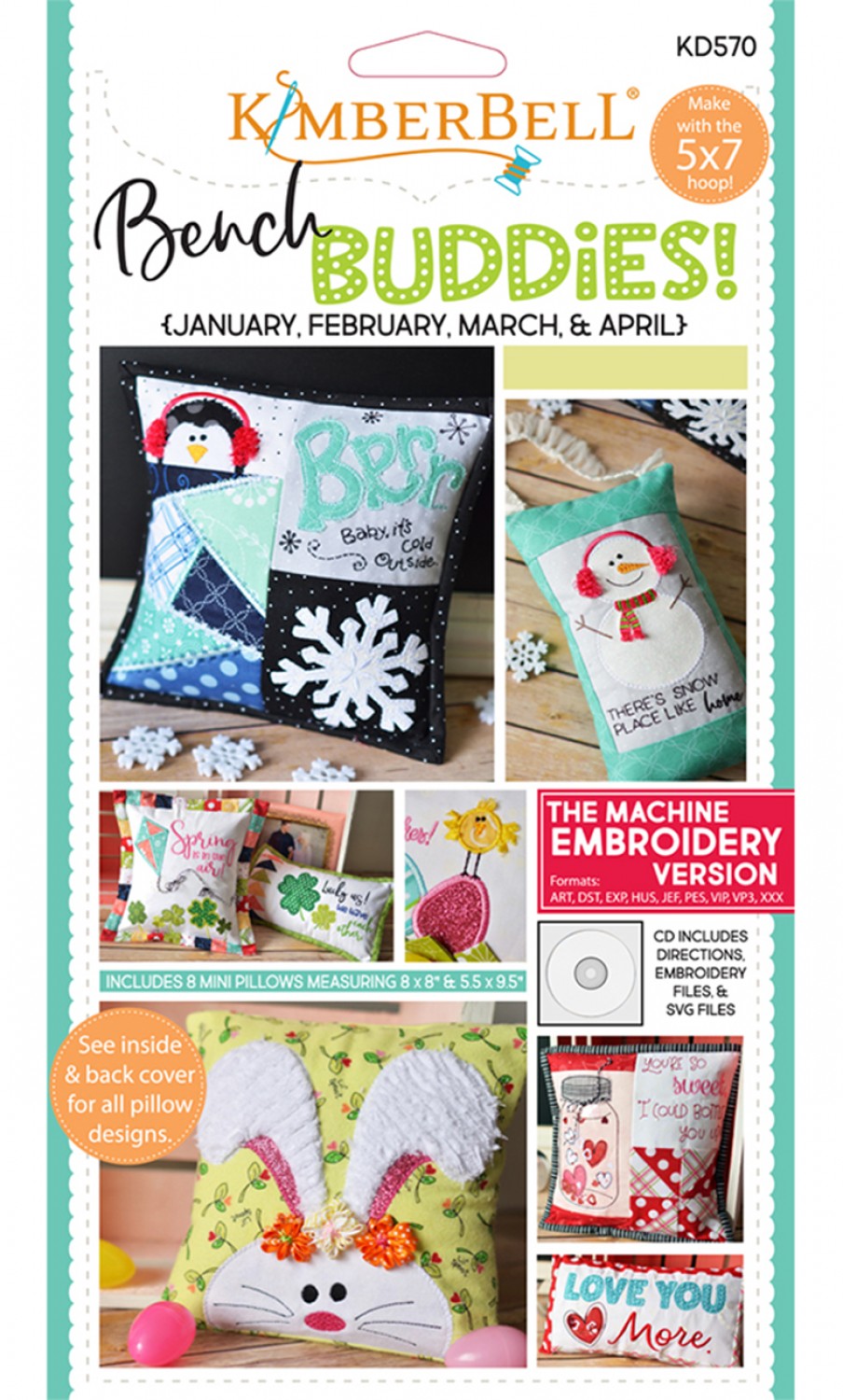 Bench Buddy Series January - April Machine Embroidery CD