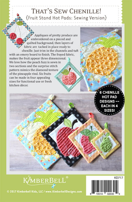 Thats Sew Chenille Fruit Stand Hot Pads Sewing Version