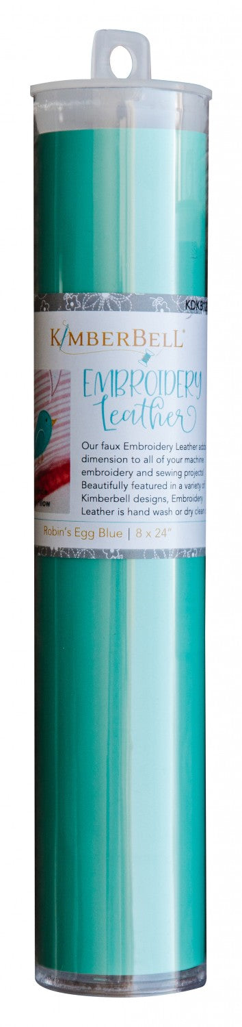 Emboridery Leather Robins Egg Blue