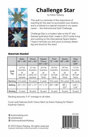 Challenge Star Quilt Pattern by Karen Nyberg Designs