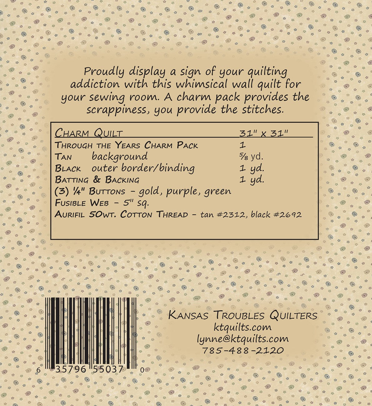 Sew What - KT Charm Pattern for Though the Years