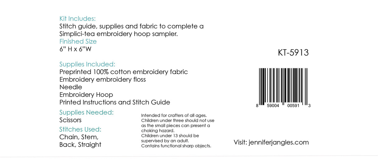 Simplici-Tea Embroidery Kit