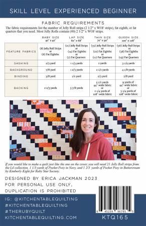 Back of the The Ruby Quilt Pattern by Kitchen Table Quilting