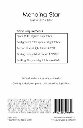 Mending Star Quilt Pattern