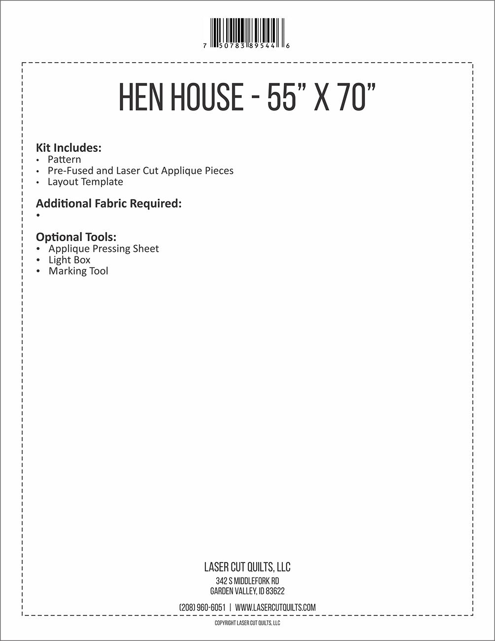 Hen House Laser Cut Kit