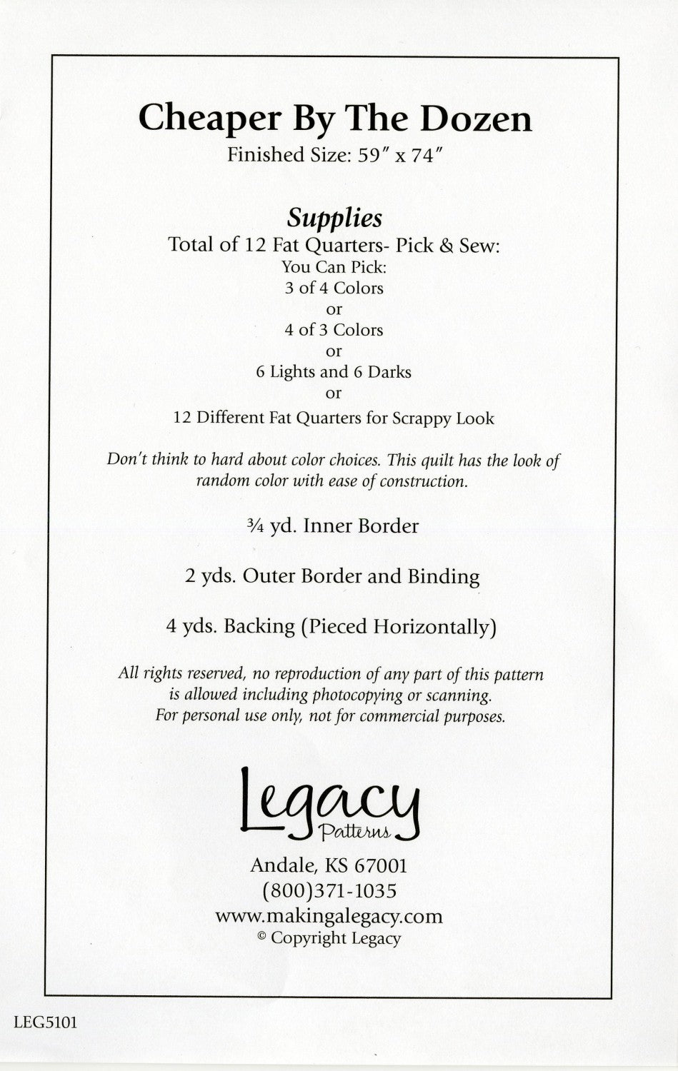 Cheaper by the Dozen